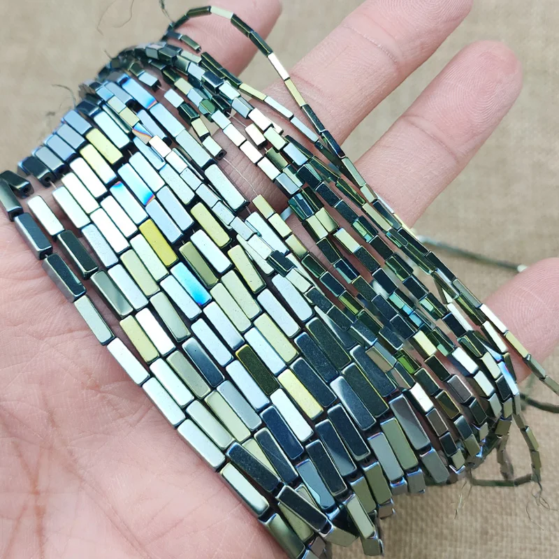 

Square Beads Green Natural Hematite Stone 4/6/9MM Rectangle Cuboid Spacer Loose Beads For Jewelry Making Diy Bracelet Necklace