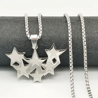 hip hop rock couple star pendant necklace fashion men and women clavicle chain sweater long necklace gothic jewelry wholesale