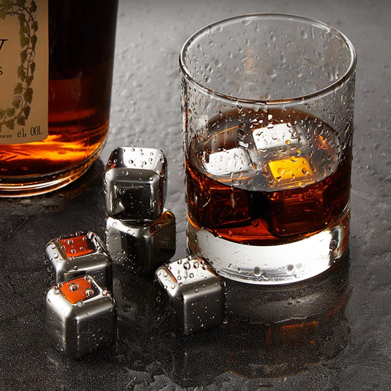 

Stainless Steel Ice Cubes, Reusable Quick-frozen Whiskey Cocktail Metal Ice Cubes, Bar Tools cooler
