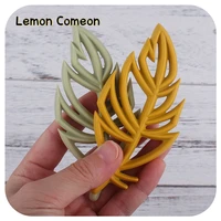 5pcs10pcs leaves silicone baby teethers bpa free mordedor silicona soother chain baby teething diy necklace teething pendants