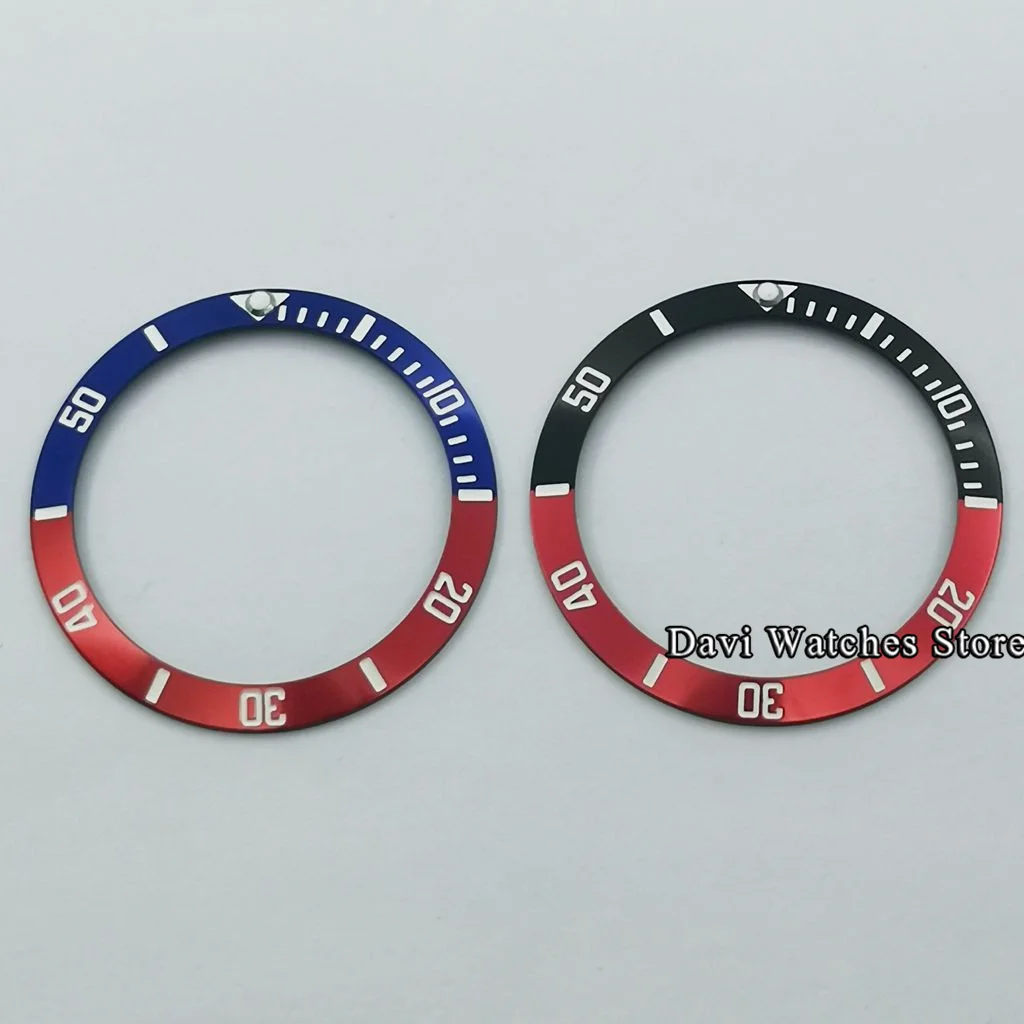 

38mm Black/Blue Red High Quality Watch Bezel Insert Titanium Bezel Ring Fit 40mm Automatic Watch