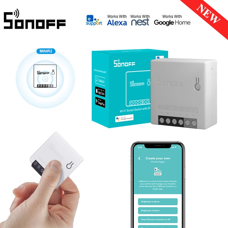 

10-30 SONOFF Mini R2 Smart Switch Diy Wifi Wireless Switch Timer Official Authorized Smart Home Automation Support Alexa Google