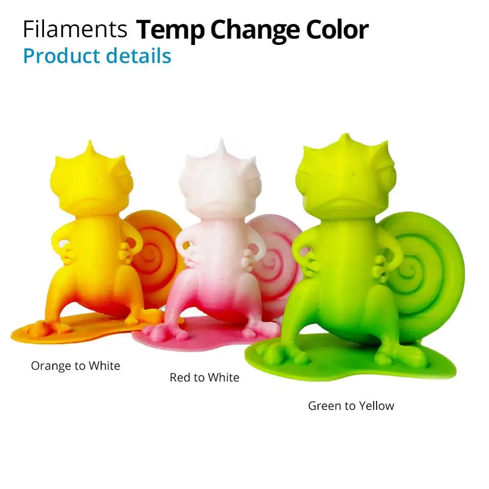 TOPZEAL 3D Printer PLA Temperature Change Color Filament, Dimensional Accuracy +/- 0.05 , 1KG Spool, 1.75mm , Red To White