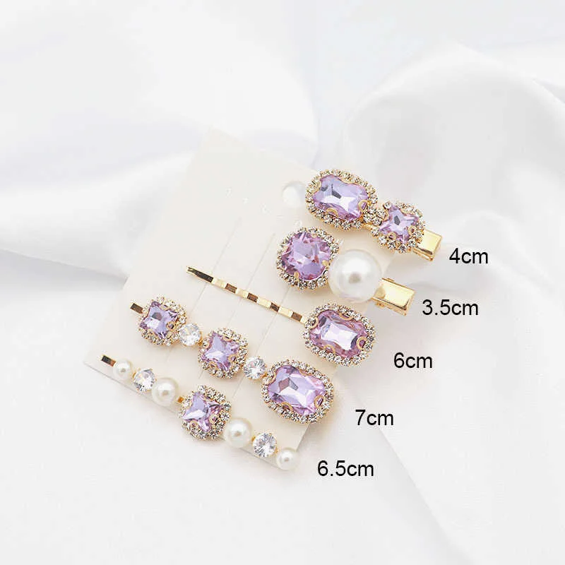 1 Set Women Hair Clips Headwear Jewelry Fashion Crystal Hair Accessories for Girls Luxury Pearl Barrettes Pins Christmas Gift