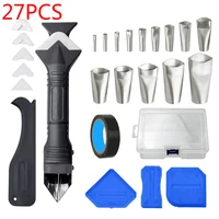 27pcs silicone reusable caulking tools caulk nozzle applicator kit sealant finishing tool grout scraper kitchen bathroom window