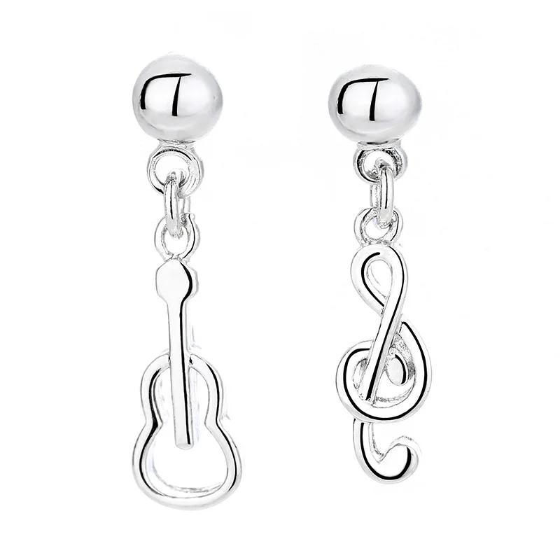 1 пара женские милые серьги гвоздики с музыкальными нотами оригинальные