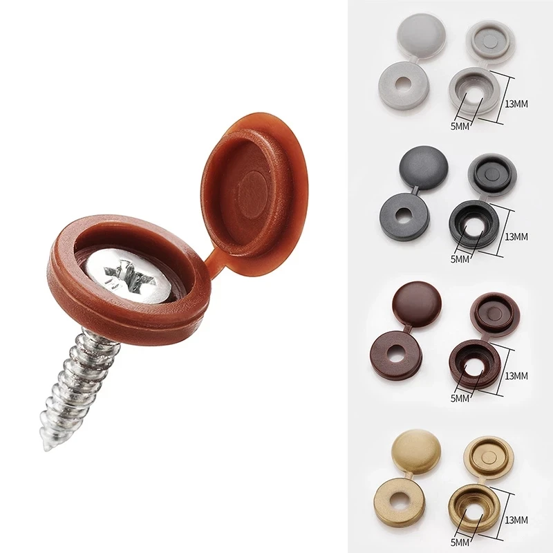 Practical Hinged Plastic Screw Fold Snap Protective Cap Button Nuts Cover Bolts Protect Furniture Exterior Decor Hardwar