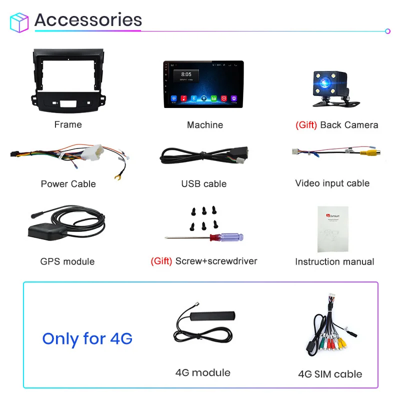 Junsun V1 4G + 64G 2din Android 10 автомобильное радио intelligente DVD Playe для Mitsubishi Outlander 3 xl 2005 2011