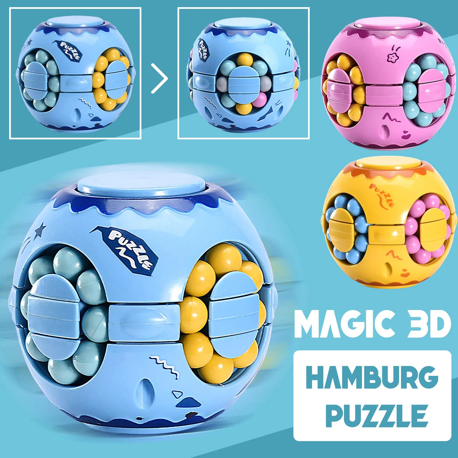 

Фиджет-игрушки для беспокойства, аутизма, Гамбурге, стресс, вращающийся гироскоп, 3D головоломка игрушки для интеллектуального развития обр...