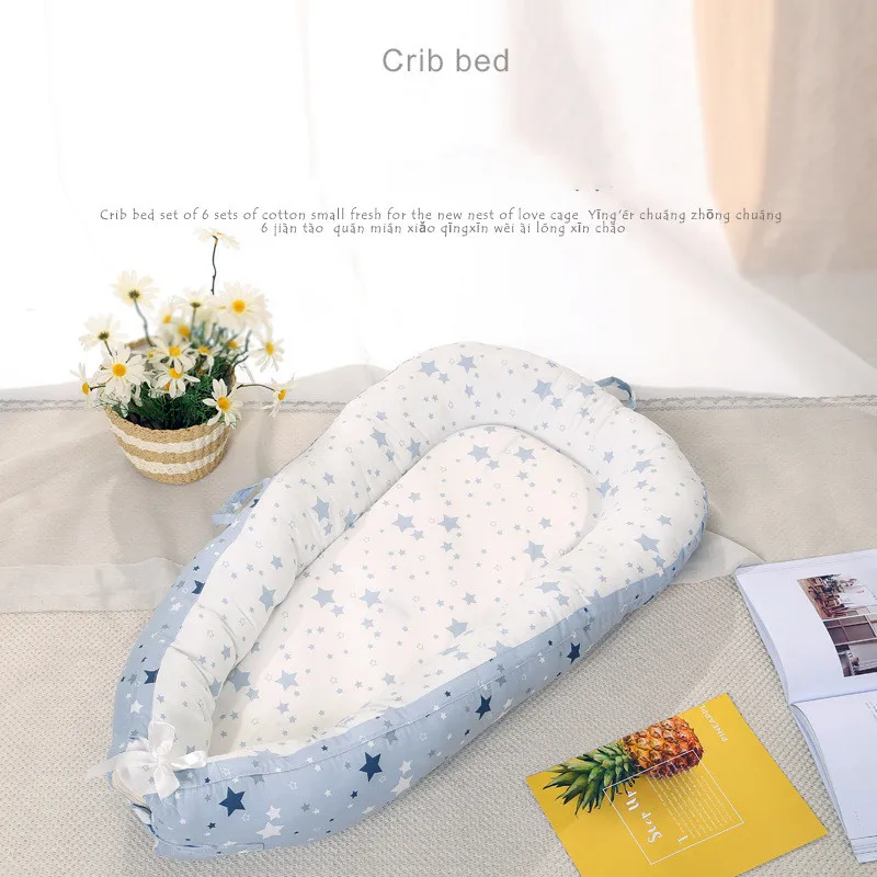 

Baby Crib Portable Baby Nest Cotton Infant Lounger Newborn Travel Bed Bebe Suckle Cocoon Bed Bassinet Sleeping Pad Baby Bedding