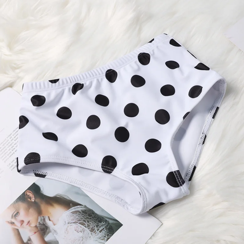 Купальный костюм для маленьких девочек в горошек клетка бикини с высокой талией