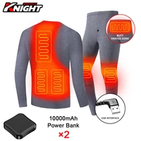 winter motorcycle usb heated jacket suit women electric heating underwear top set men thermal riding jacket with power bank