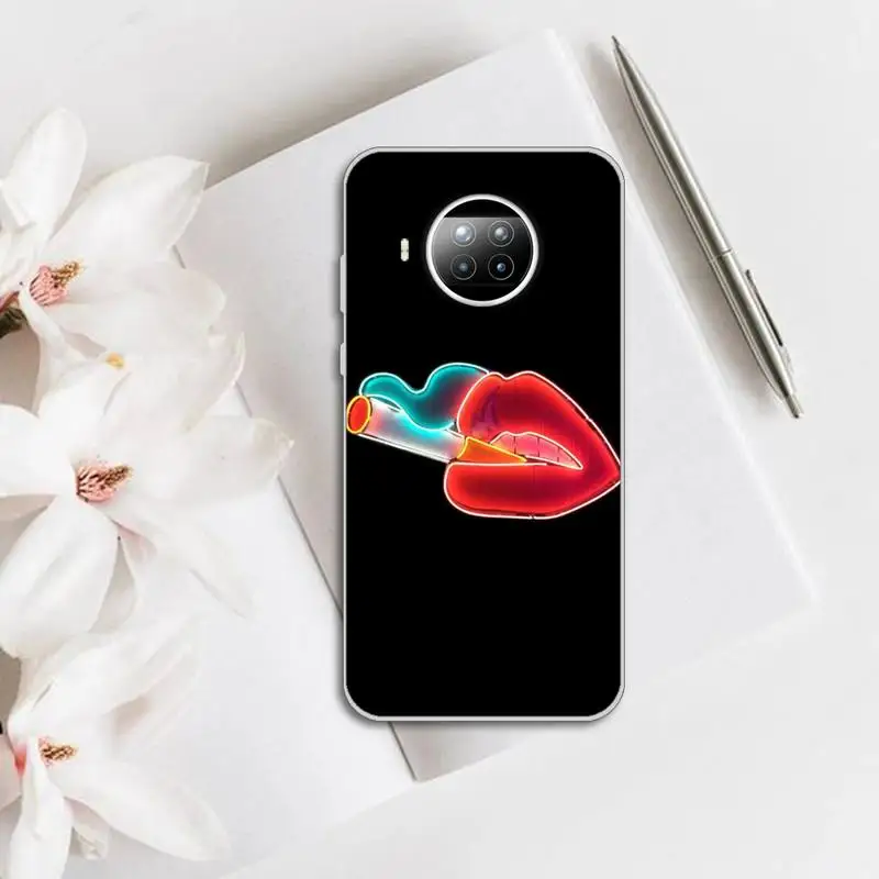 

Sexy big red lips Phone Case Transparent for Xiaomi mi note 10 8 9 t HUAWEI p30 40 11 Samsung S 8 9 10 20 pro lite