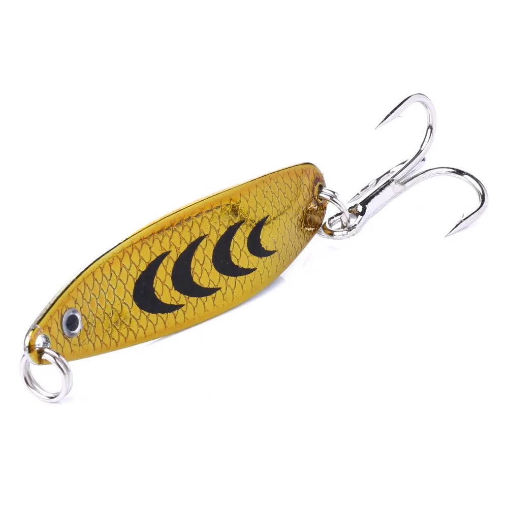 

HENG JIA 1 Pcs Metal Spinner Spoon Trout Fishing Lure Hard Bait Sequins Wobbly 5 Colors Camouflage High Quality Artificial Bait