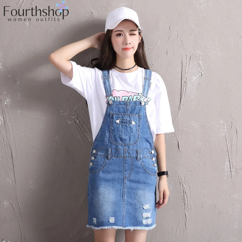 Женский джинсовый сарафан на подтяжках повседневный комбинезон без рукавов с