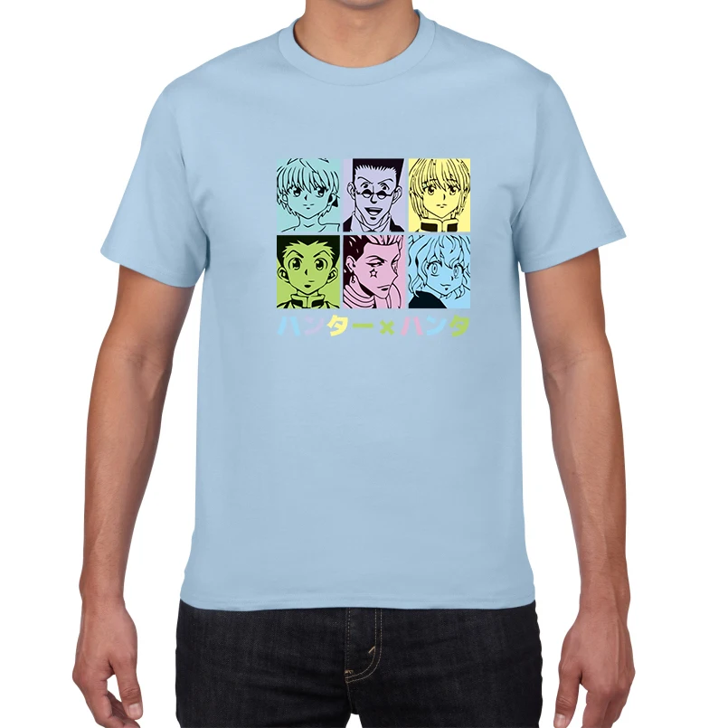 

Hunter X Hunter Kurapika Men's Tshirt Killua Zoldyck Print Harajuku T-shirt Unisex streetwear Anime cotton Casual tee shirt