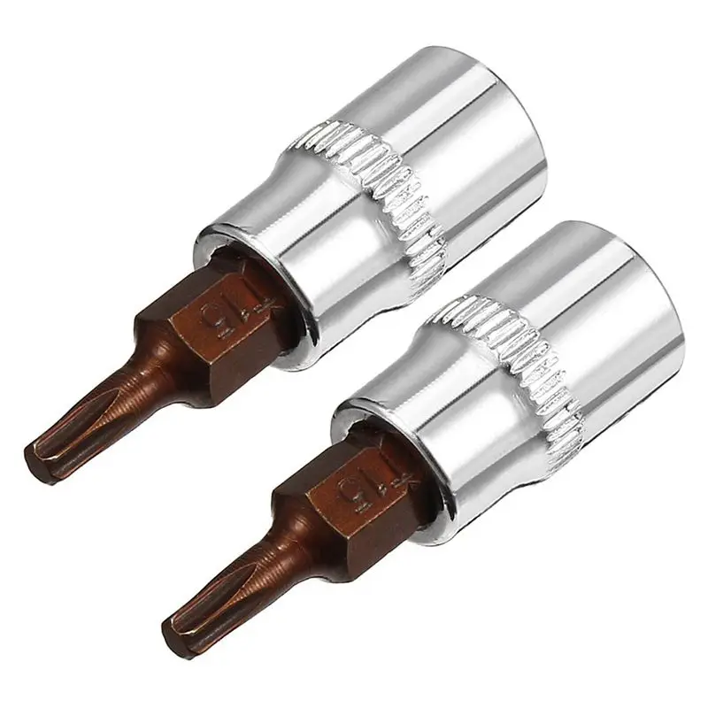2Pcs 1/4-Inch Drive T15 Torx Bit Socket S2 Steel | Инструменты