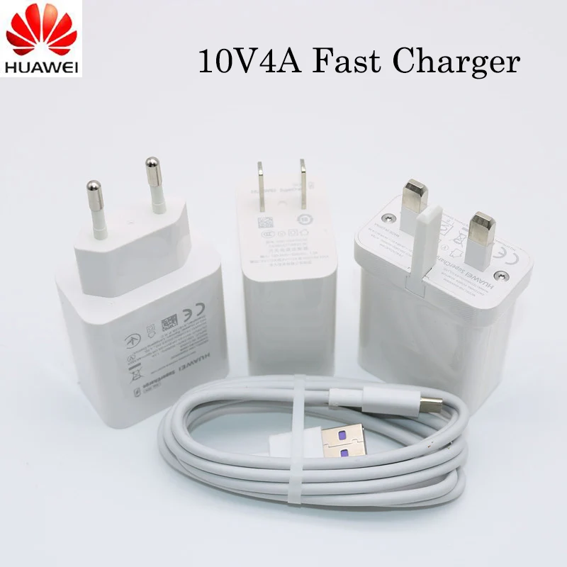 Оригинальный Huawei 40W зарядное устройство 10V4A суперзарядное по стандартам ЕС/US