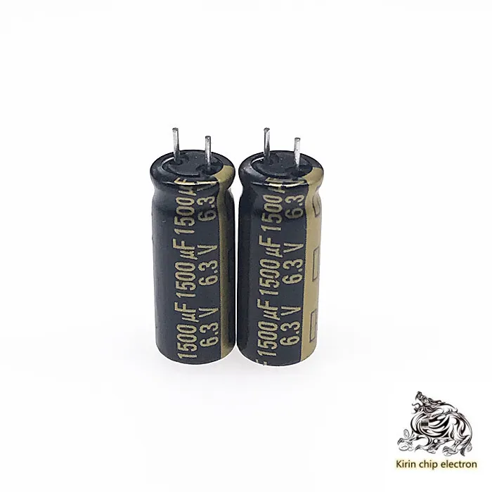 100 шт./лот алюминиевый электролитический конденсатор 6 3 v1500uf 8*20 с золотыми буквами