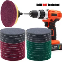 26 pcs power scouring pads cleaning brush drill kit 4 or 5 inch for kitchen bathroom auto group shower tub sanding car headlight