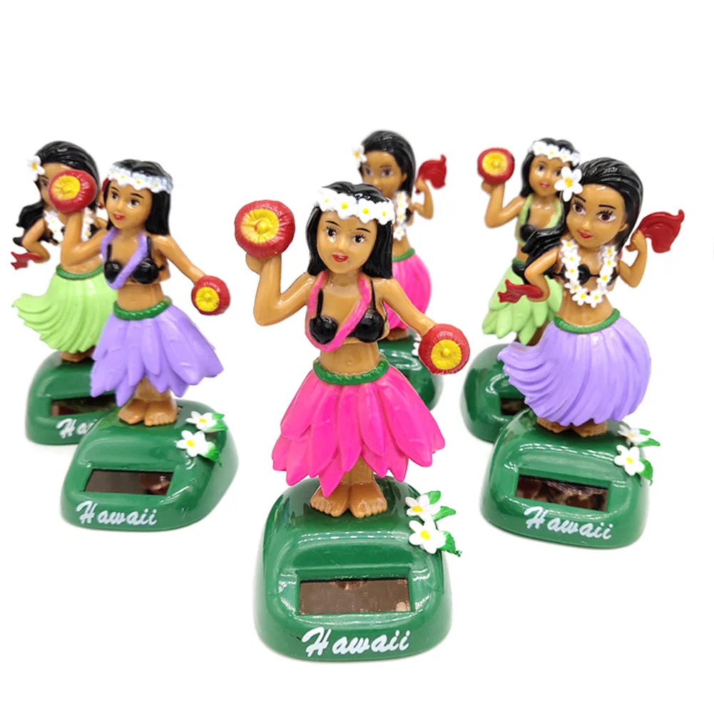 

Solar Dancing Hawaii Girl Hula Shaking Head Toy Car Interior Decompression Dashboard Decoration Car Ornaments Car Accessories