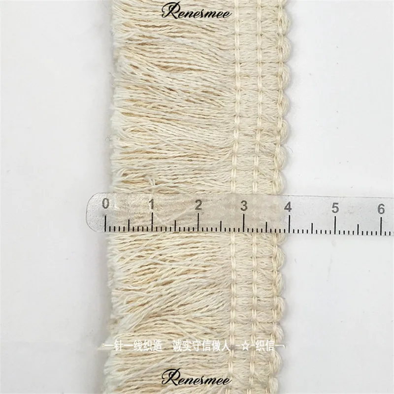 1 м Толстая бежевая хлопковая нить лента с бахромой кружевная отделка аксессуары