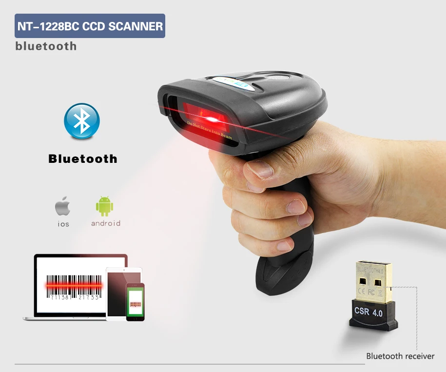 NETUM NT-1698W Ручной беспроводной сканер штрих-кода и NT-1228BL Bluetooth 1D/2D QR считыватель штрих-кода PDF417 для IOS Android IPAD