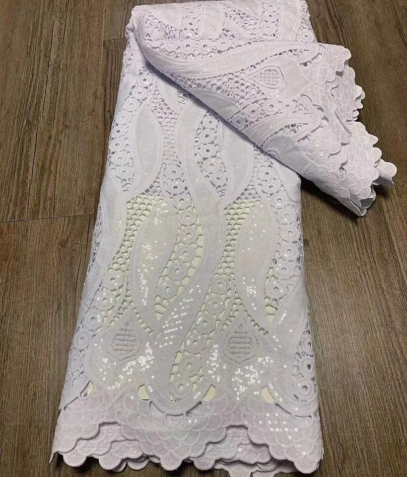 

African Guipure Milk Silk Lace Fabric 2022 High Quality Nigerian Lace Material Latest French Cord Lace Fabric For Wedding 5Yards