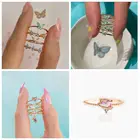 Женские разноцветные кольца MC INS, простые парные вечерние кольца с фантазийным сердцембабочкоймедведем, элегантные летние мини-ювелирные украшения в Корейском стиле, 2021