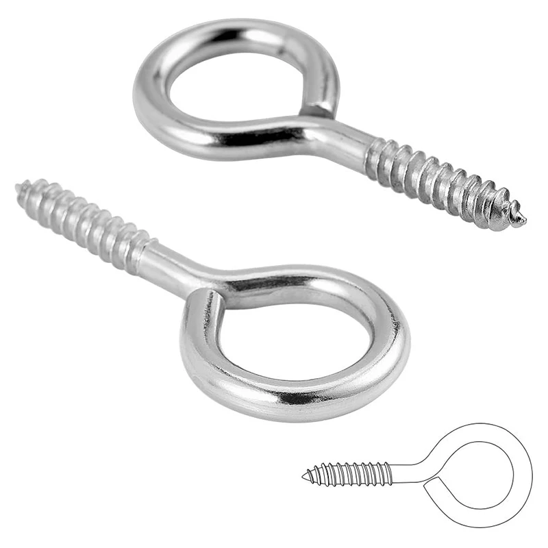 100 шт. винт крючки станок и потолок винты Крючки глаз болтов гаек 6 различных