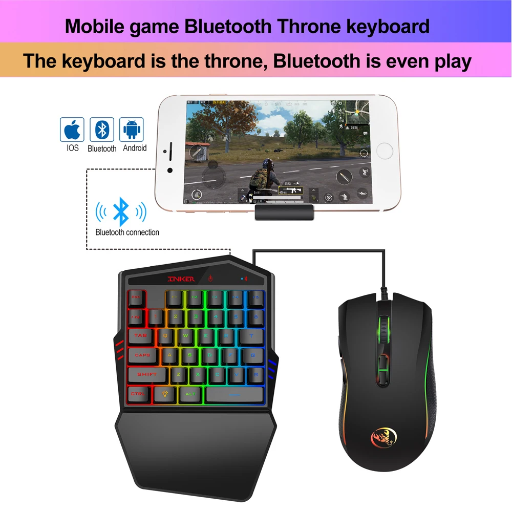 K88 Беспроводная Bluetooth 4 2 игровая клавиатура и оптическая 7D мышь RGB проводной набор