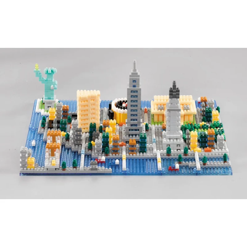 HC 8005 архитектура Нью Йорк Статуя Свободы 3D модель DIY Мини Алмазные блоки кирпичи