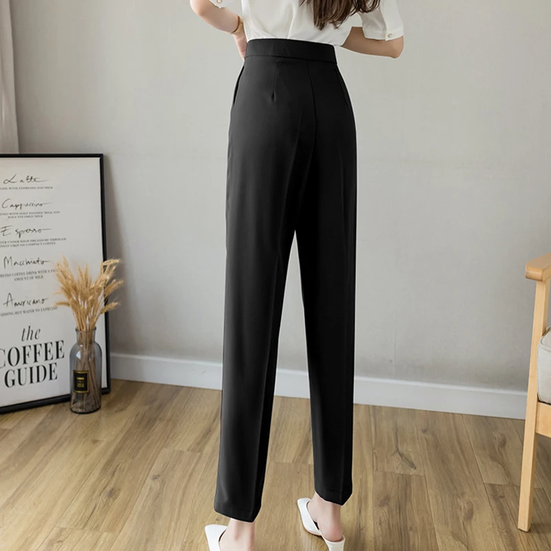 

Limiguyue Harem Pant Summer Trousers Women High Waist Pants Womens Outfits Pants Pantalons Capris Comfy Button PantalonK1427