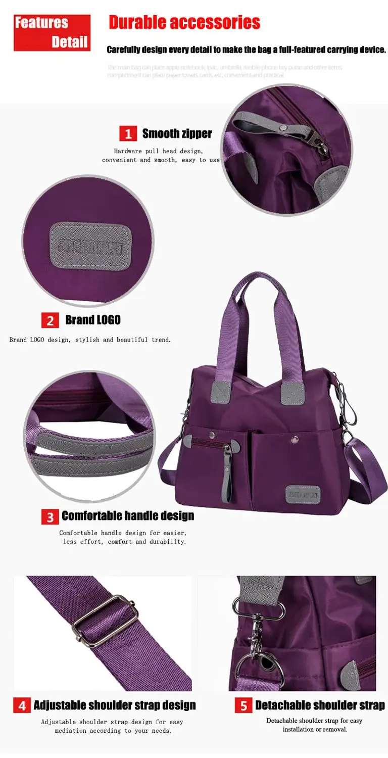 Разноцветная женская сумка из ткани Оксфорд нейлоновая через плечо диагональная