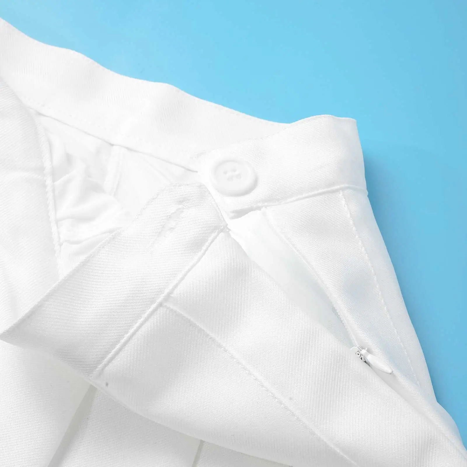 

Women Girls Skirt High Waist Student Striped Pleated Skirt Autumn Winter Casual Side Zipper Button A-line Miniskirt for Dance