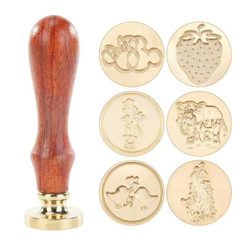 Восковая печать с ручкой из палисандра старинный дворец металлическое растение