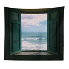 Гобелен на стену, украшение с изображением морского неба и Луны, в стиле хиппи, психоделическая настенная ткань, ковер, домашний декор