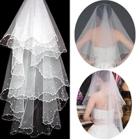 short fashion wedding veil two layer bride headdress white ivory simple bridal veil with comb wedding accessories