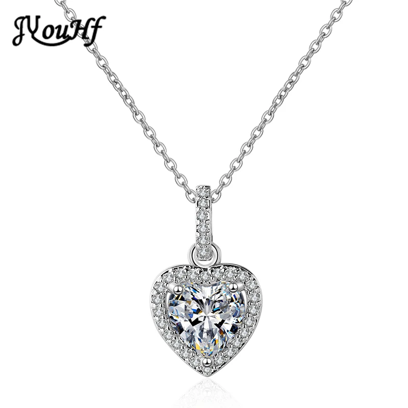 

JYouHF классические ожерелья для женщин, высокое качество, любовь, сияющий кристалл, сердце, кулон, ожерелье, свадьба, помолвка, модные ювелирны...