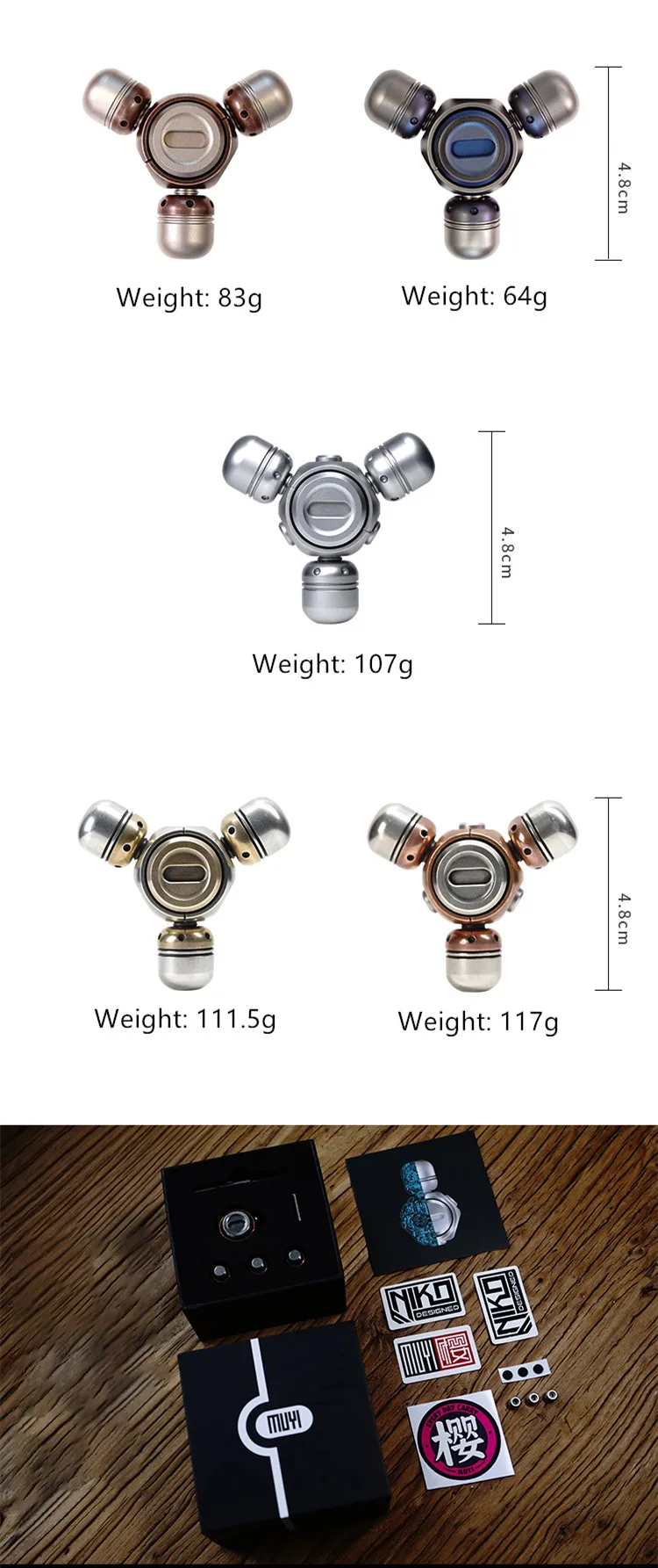 Пальцевый гироскоп из титанового сплава и меди портативный для взрослых