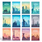 Скандинавские города, пейзаж, плакат и принты, путешествие в Нью-Йорк, Лондон, Париж, Сидней, рома с этим городом, настенная живопись на холсте
