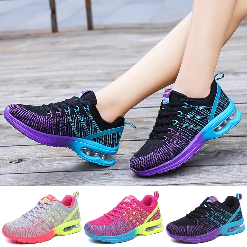 

Women Sneakers Air Sole Athletic Running Shoes Lace-up Breathable Jogging Shoes Leisure Outdoor Sneakers