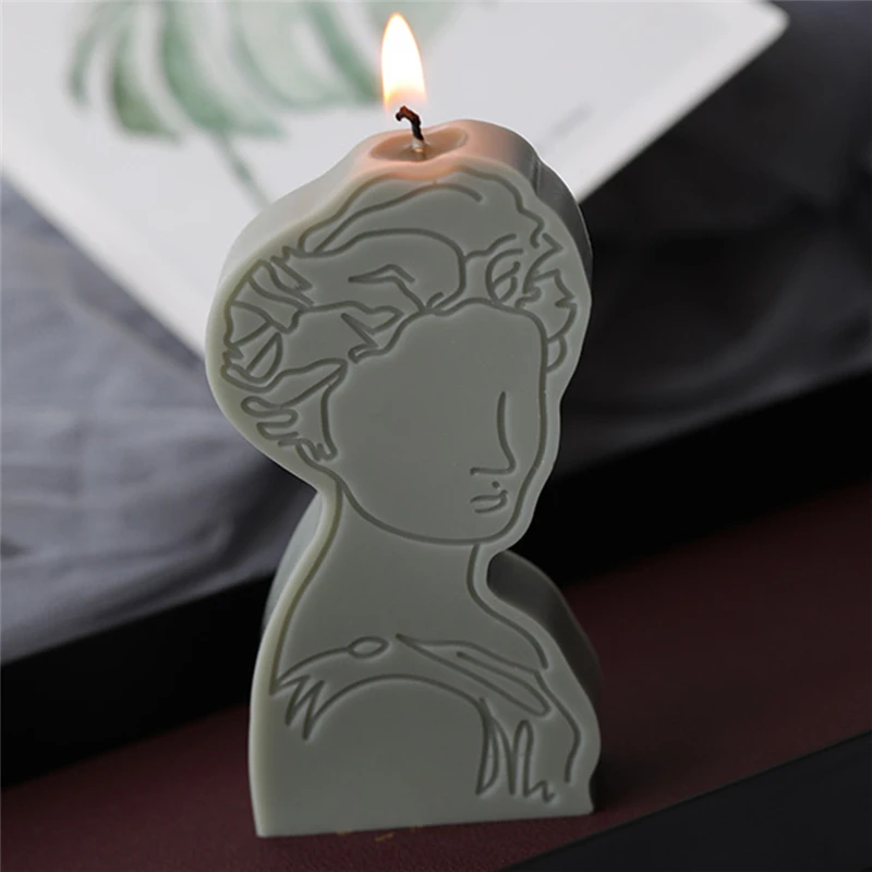 

New 3D Candle Mold Silicone Portrait Mold Aromatherapy Candle Plaster DIY Candle Making Moulds Silicone Candle Molds Household