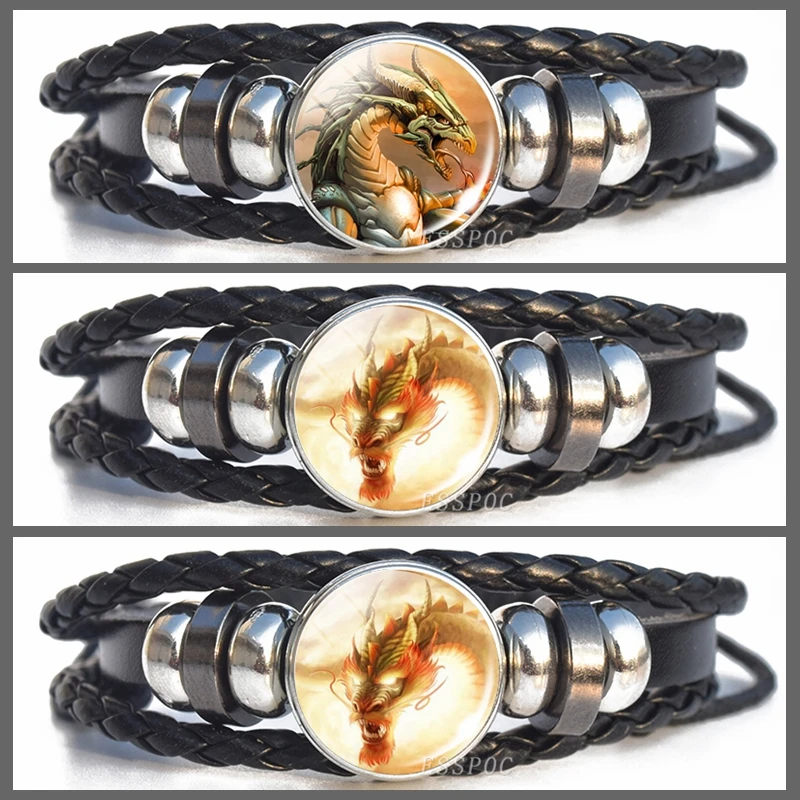Плетеные браслеты Dragon King металлические ювелирные изделия стеклянный купольный