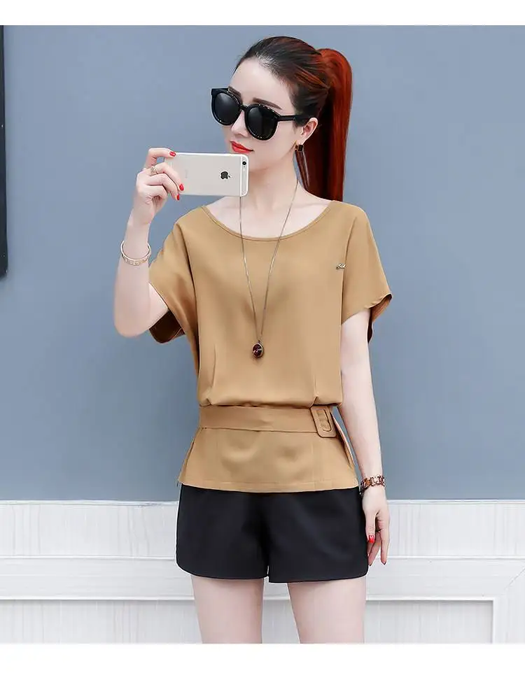 

2020 Red Women Short Sleeve Shirt Top Garment