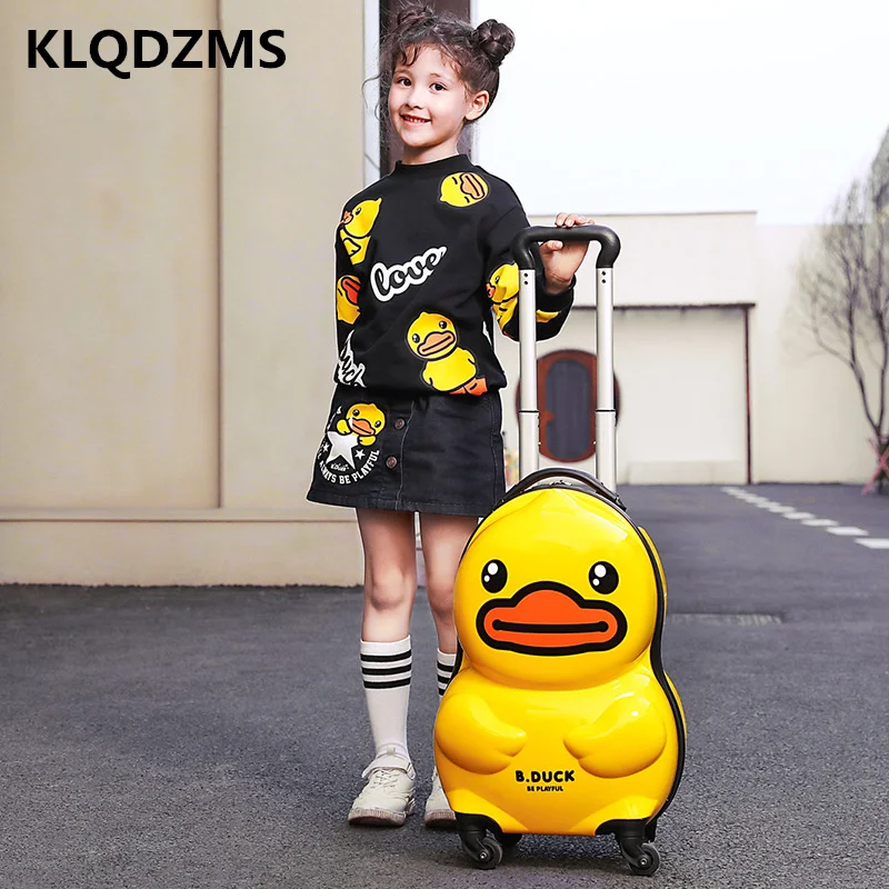 KLQDZMS New Kids Travel Luggage 18 Inch 3D Stereo Spinner Rolling Luggage Fashion Suitcases With Wheeled Trolleys To Child Gift