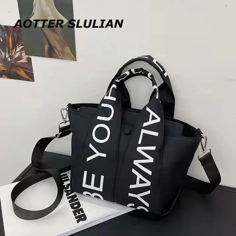 

Brands Designer Fashion Letter Canvas Tote Women Large Crossbody Bags Handbag Female Shoulder Bag Nylon Cloth Shopping Big Pouch