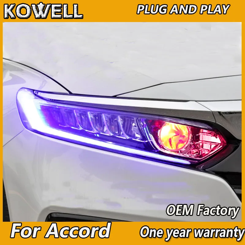 Стайлинг автомобиля KOWELL для Honda 2018-2019 Accord фары ДХО 10 10-я фара
