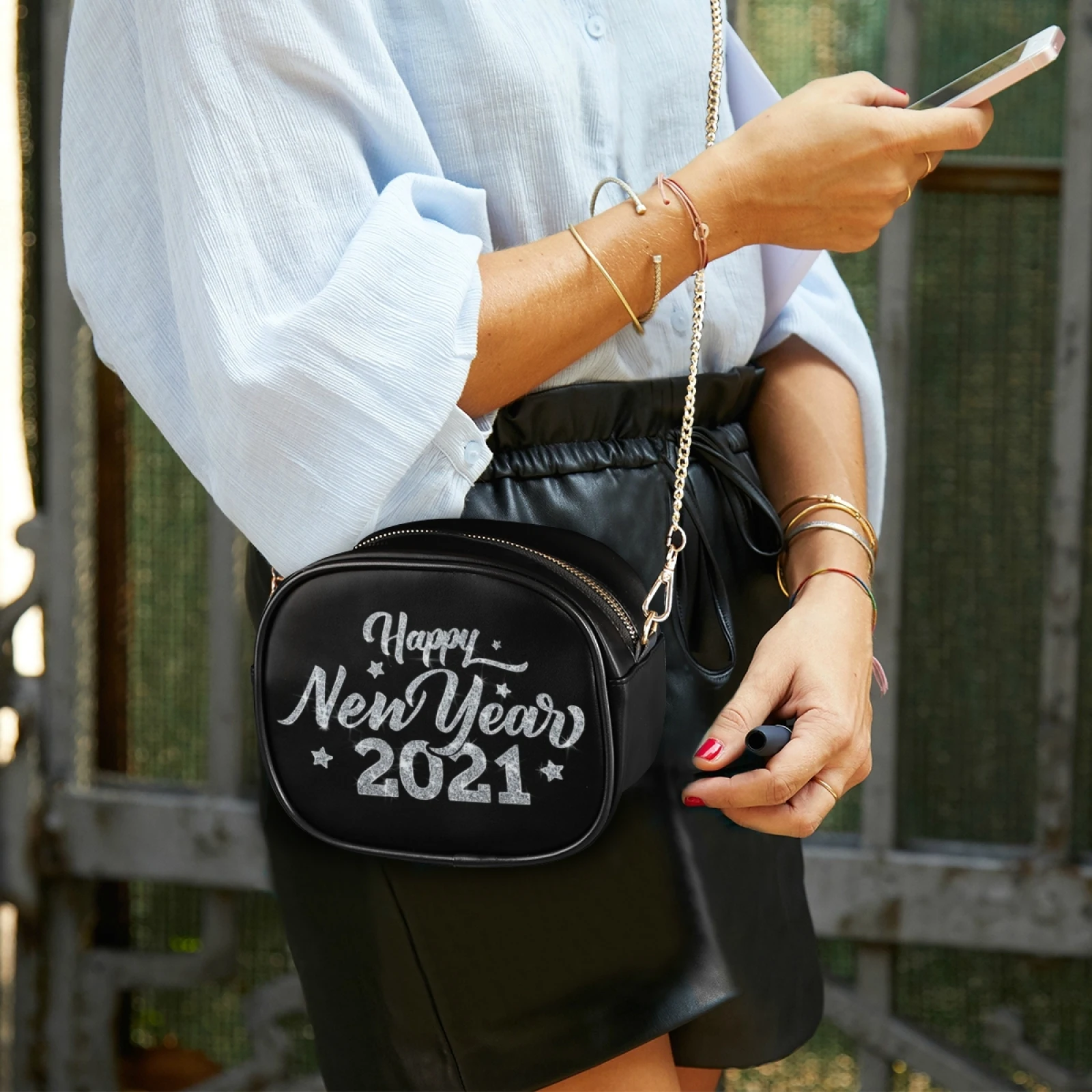 

2021 New Year's Gift Chain Crossbody Bag Black Ladies Shoulder Bags Fashion Casual Small Square Bag Messenger Bag Women