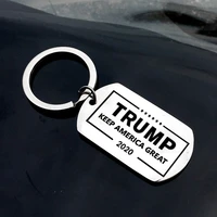 2020 trump slogan keep america great key ring usa president vote keychain stainless steel square keyring